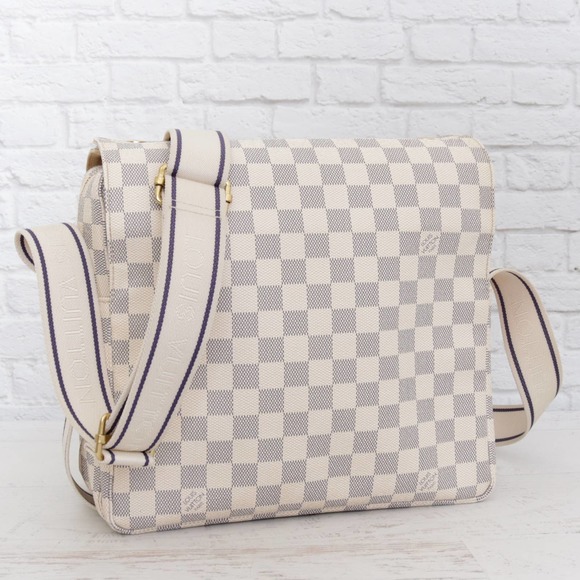 Louis Vuitton Handbags - Louis Vuitton Naviglio Damier Azur Crossbody Bag Purse Handbag White Canvas Zip